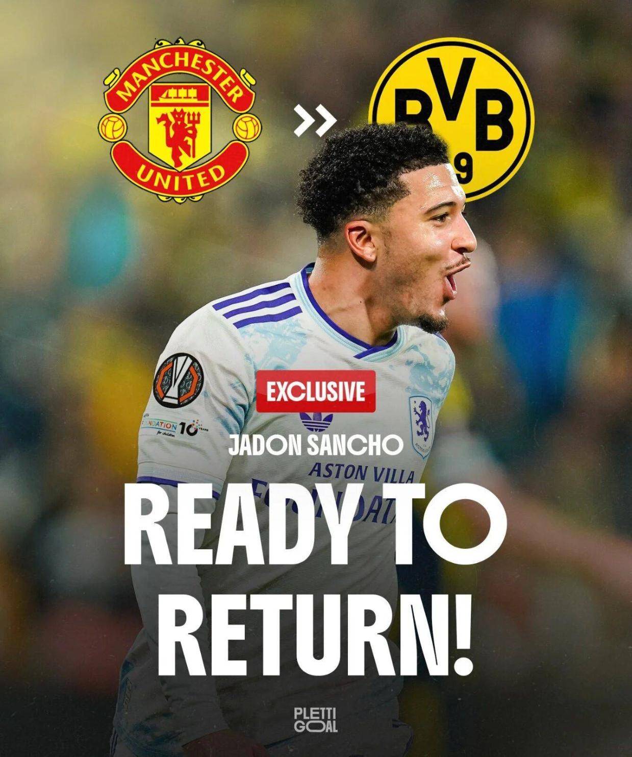 桑乔已同意重返多特！曼联承诺让其免费走人，放弃激活自动续约条款